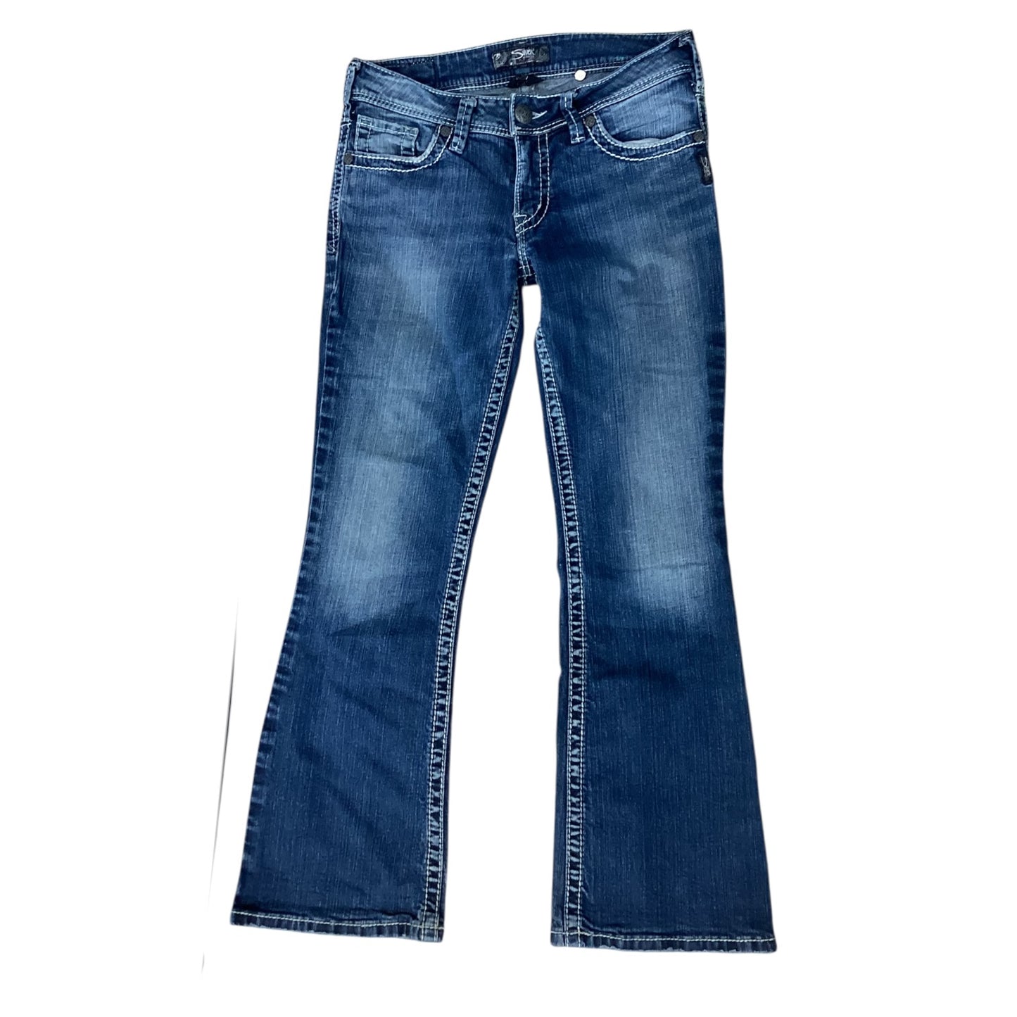Jeans Boot Cut By Silver In Blue Denim, Size:6
