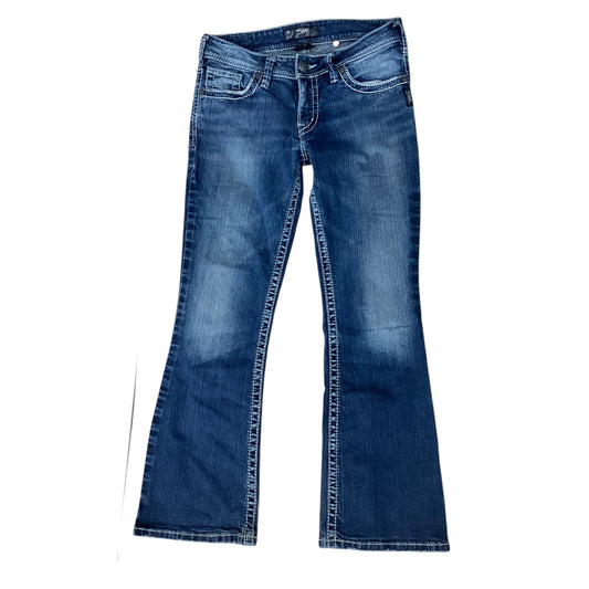 Jeans Boot Cut By Silver In Blue Denim, Size:6