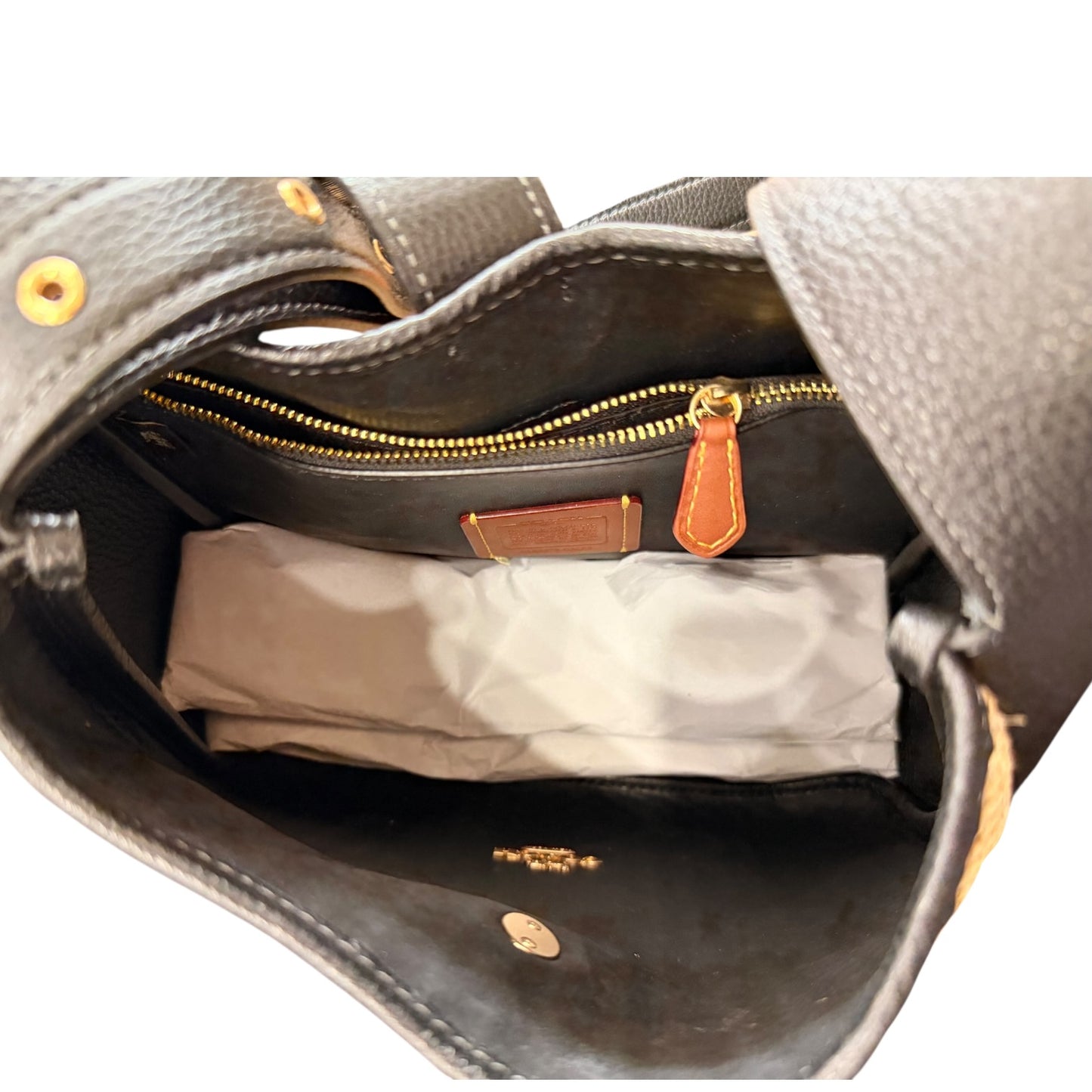 Crossbody Designer By Coach In Black & Tan, Size:Medium