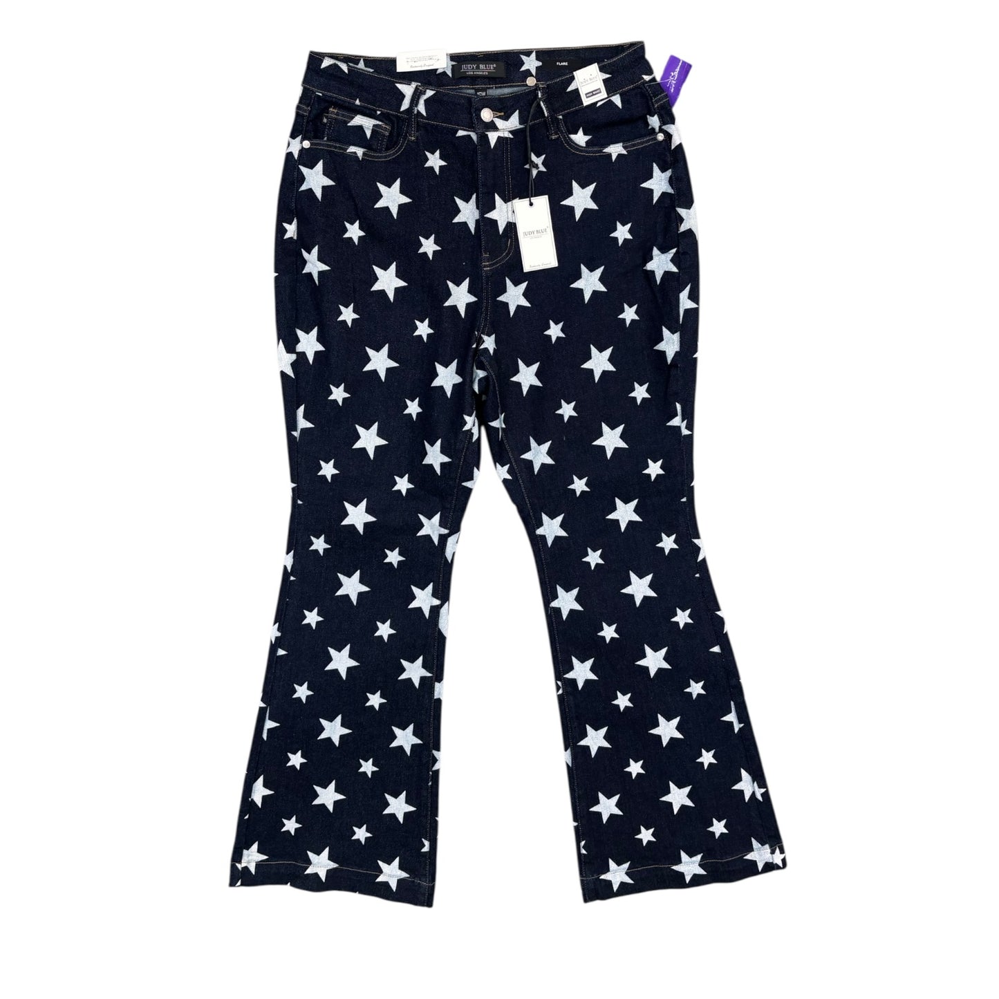 Jeans Flared By Judy Blue In Blue Denim, Size:16