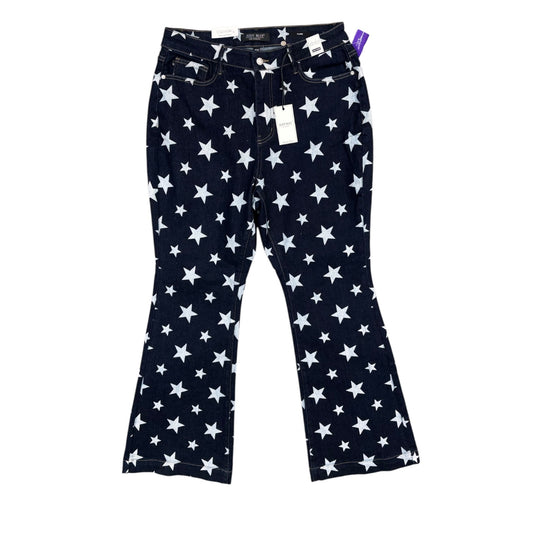 Jeans Flared By Judy Blue In Blue Denim, Size:16