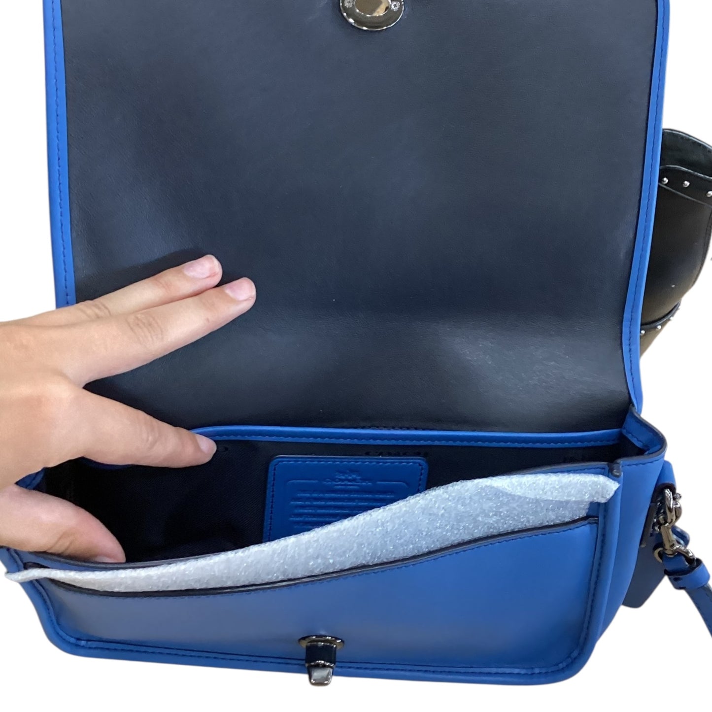 Crossbody Designer By Coach In Blue, Size:Small