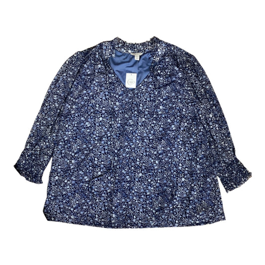 Blouse 3/4 Sleeve By Cato In Floral Print, Size:1X