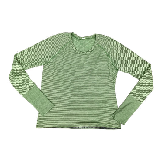 Athletic Top Ls Crewneck By Lululemon In Green & Grey, Size:L