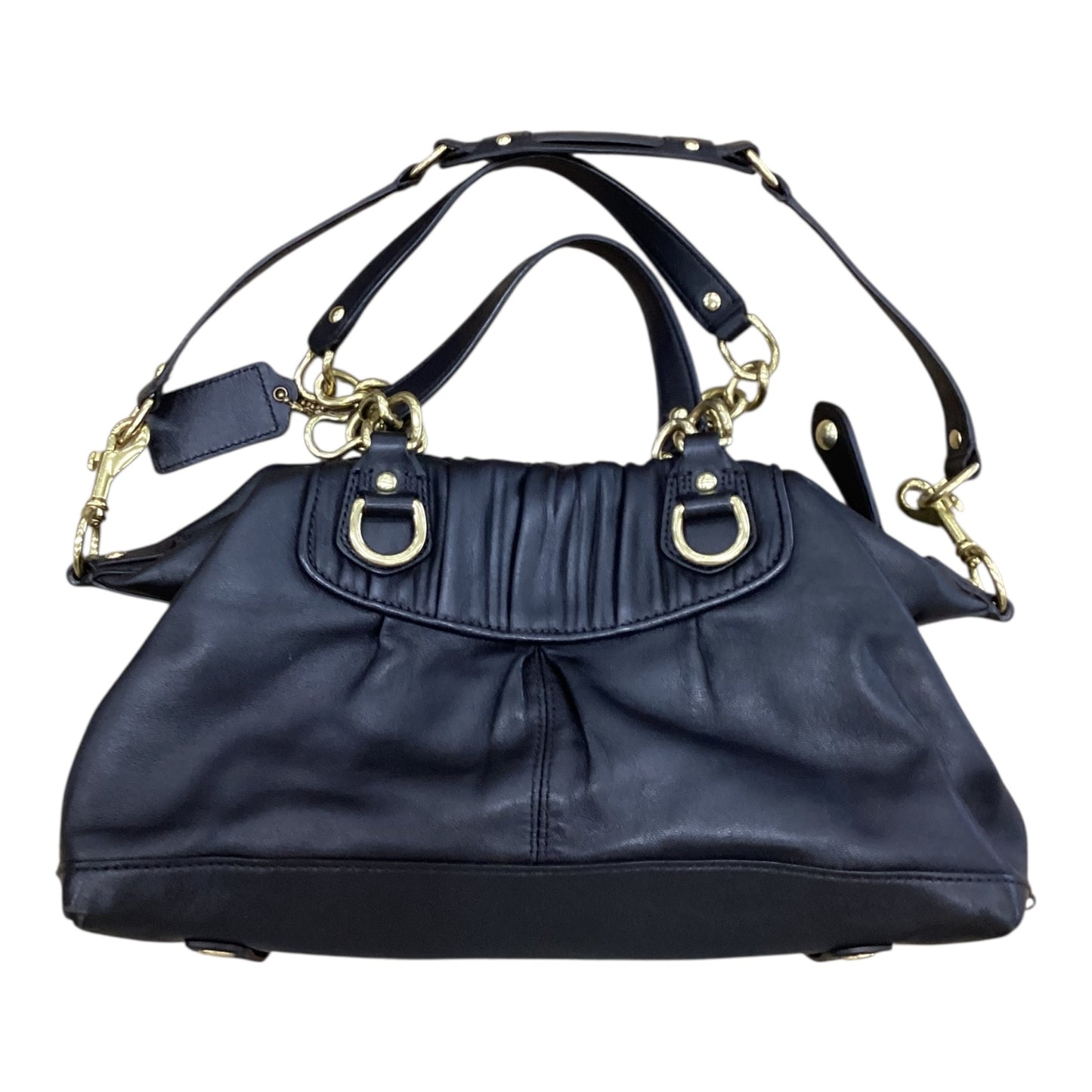 Handbag Designer By Coach In Black & Gold, Size:Medium