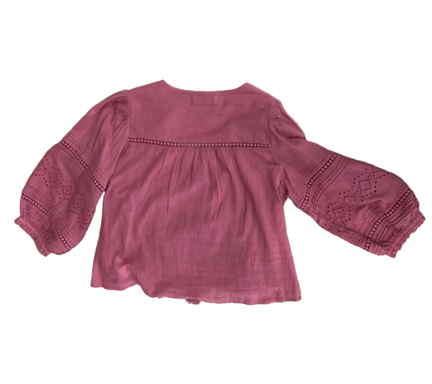 Top 3/4 Sleeve By Lucky Brand In Pink, Size:M