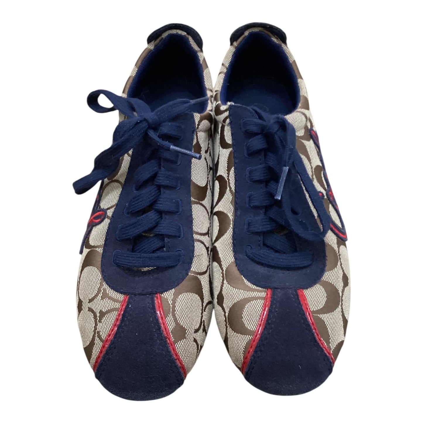 Shoes Designer By Coach In Blue & Brown, Size:8
