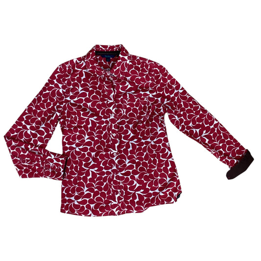 Blouse Ls By Boden In Red & White, Size:12
