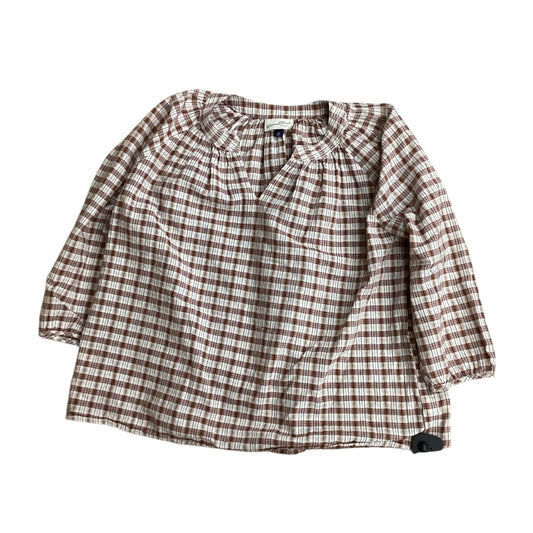 Top 3/4 Sleeve By Universal Thread In Checkered Pattern, Size:M