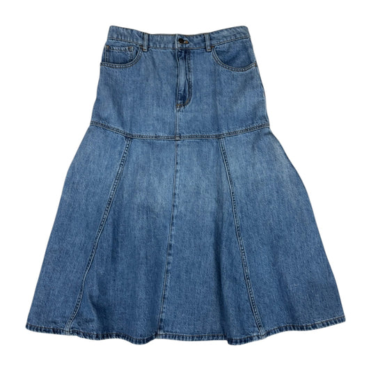 Skirt Maxi By Anthropologie In Blue Denim, Size:10