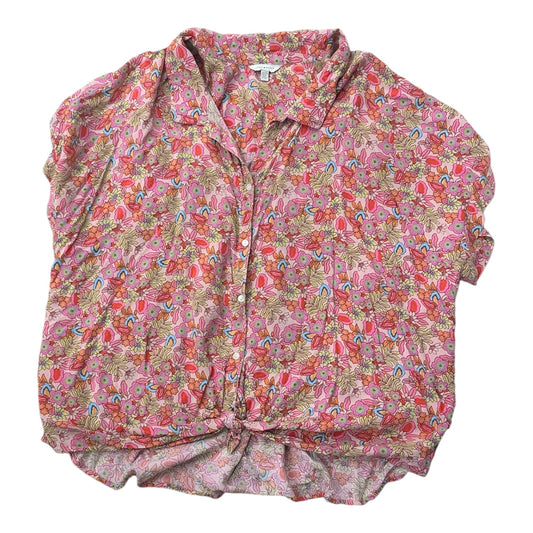 Top Ss By Lucky Brand In Floral Print, Size:2X