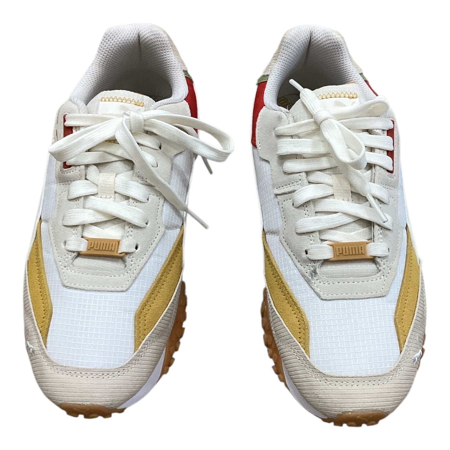 Shoes Athletic By Puma In White & Yellow, Size:8