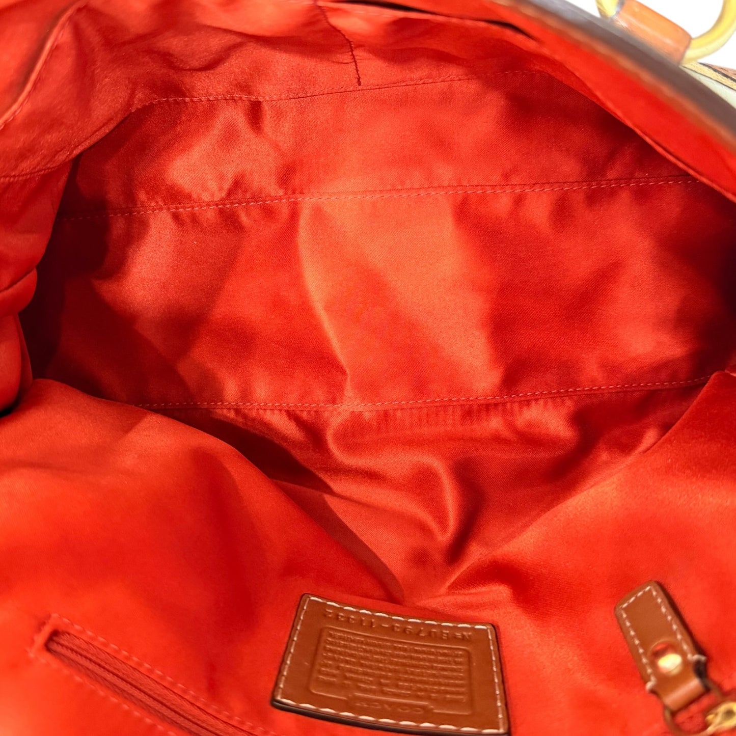 Handbag Designer By Coach In Brown & Cream, Size:Medium