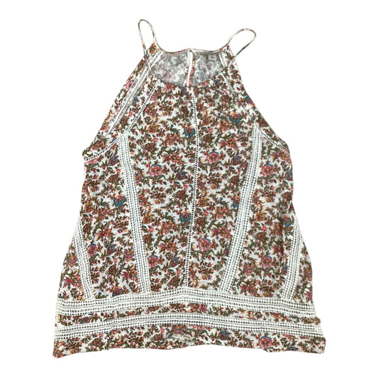 Top Sleeveless By Lucky Brand In Floral Print, Size:Xl