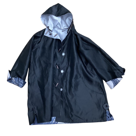 Coat Raincoat By Clothes Mentor In Black, Size:Xl
