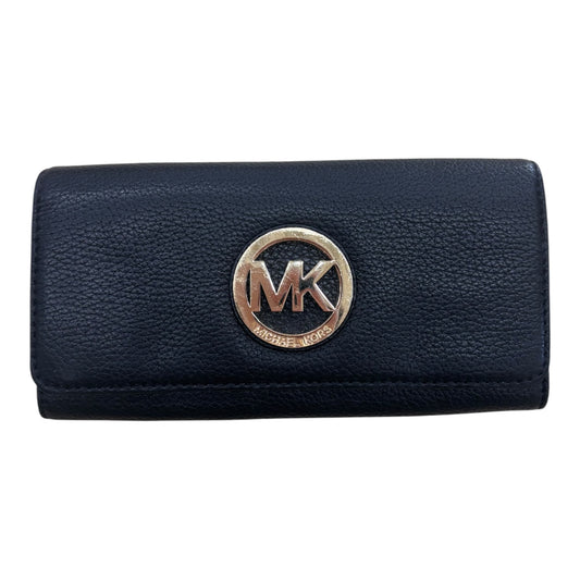 Wallet Designer By Michael Kors In Black & Gold, Size:Large