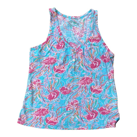 Tank Top Designer By Lilly Pulitzer In Green & Pink, Size:S