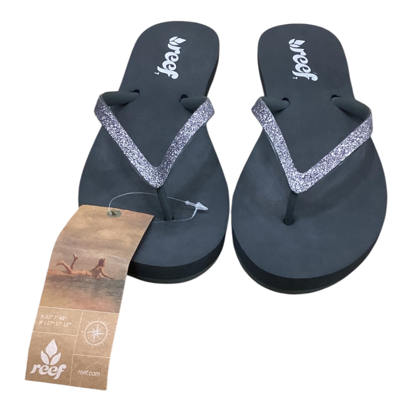 Sandals Flip Flops By Reef In Silver, Size:7