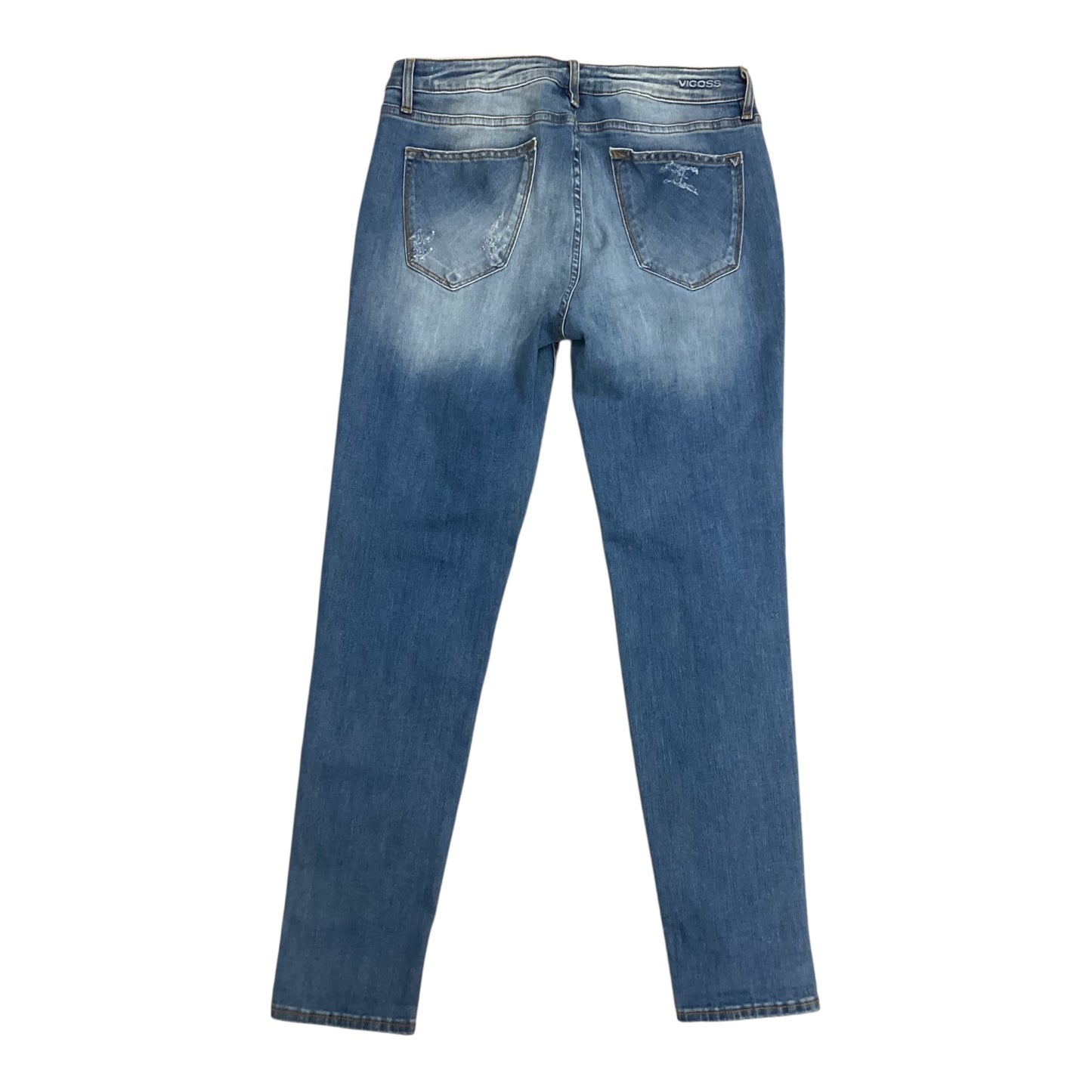 Jeans Skinny By Vigoss In Blue Denim, Size:8