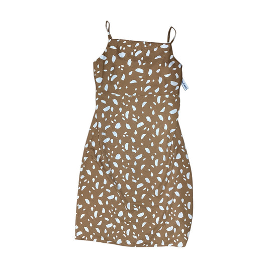 Dress Casual Midi By Old Navy In Tan & White, Size:M