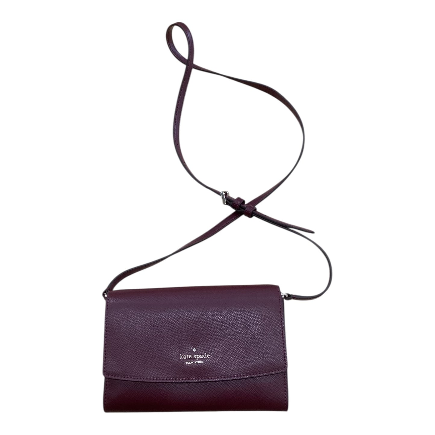 Crossbody Designer By Kate Spade In Maroon, Size:Small