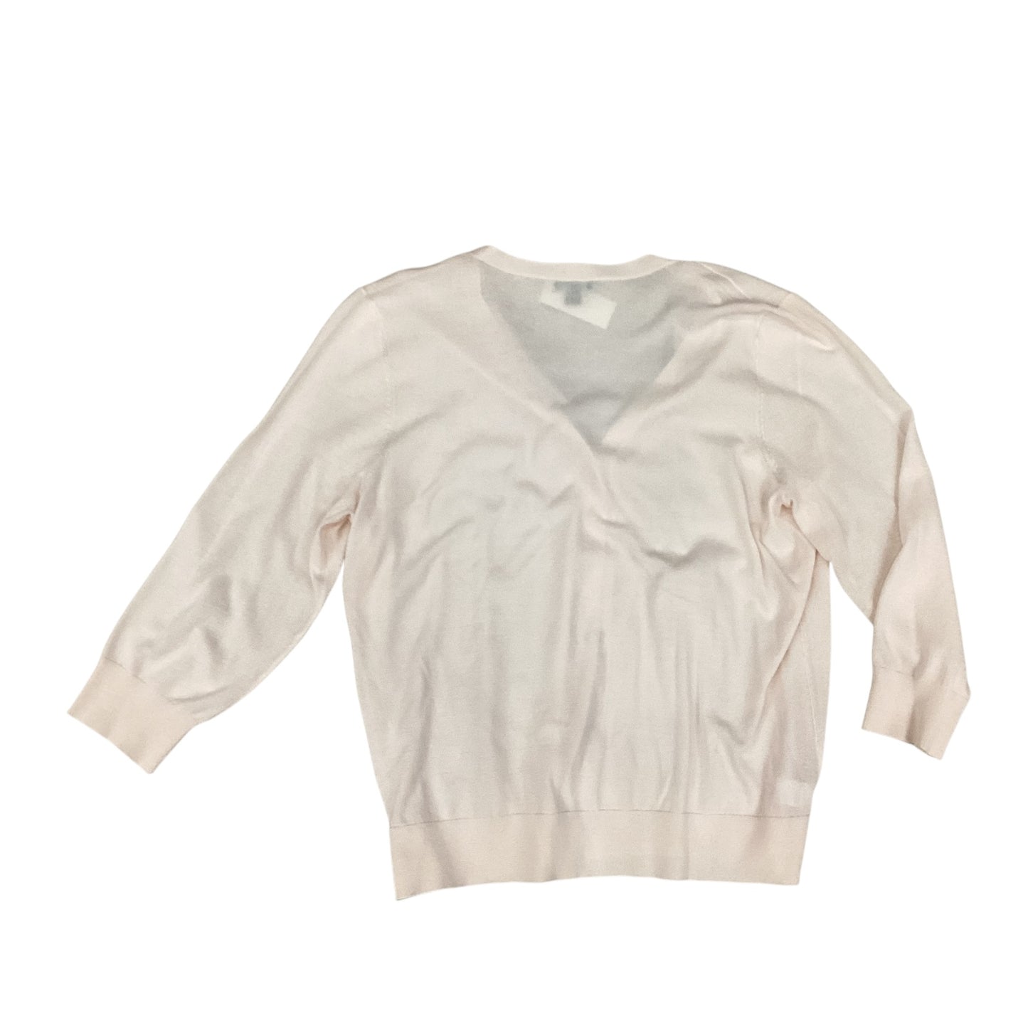 Sweater Cardigan By Ann Taylor In Peach, Size:1X