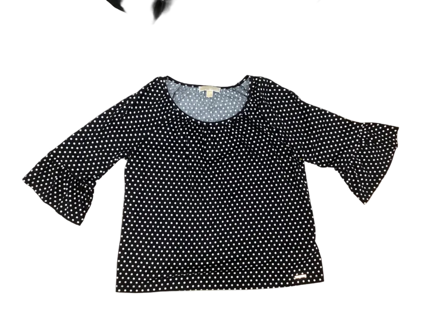 Blouse 3/4 Sleeve By Michael By Michael Kors In Polkadot Pattern, Size:L