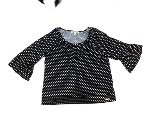 Blouse 3/4 Sleeve By Michael By Michael Kors In Polkadot Pattern, Size:L