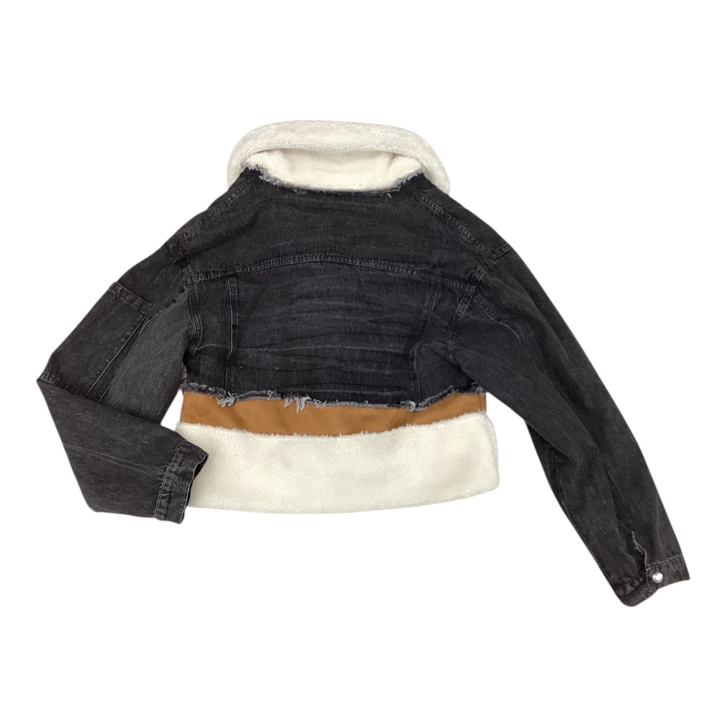 Coat Faux Fur & Sherpa By Vintage Havana In Black & Cream, Size:S