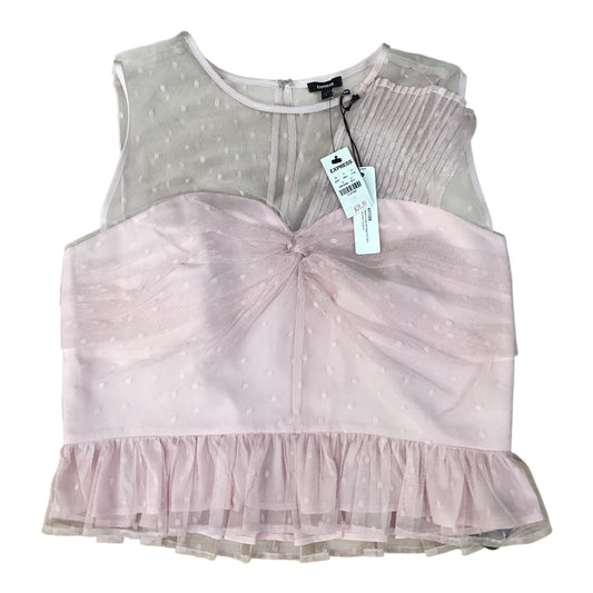 Blouse Sleeveless By Express In Pink, Size:L