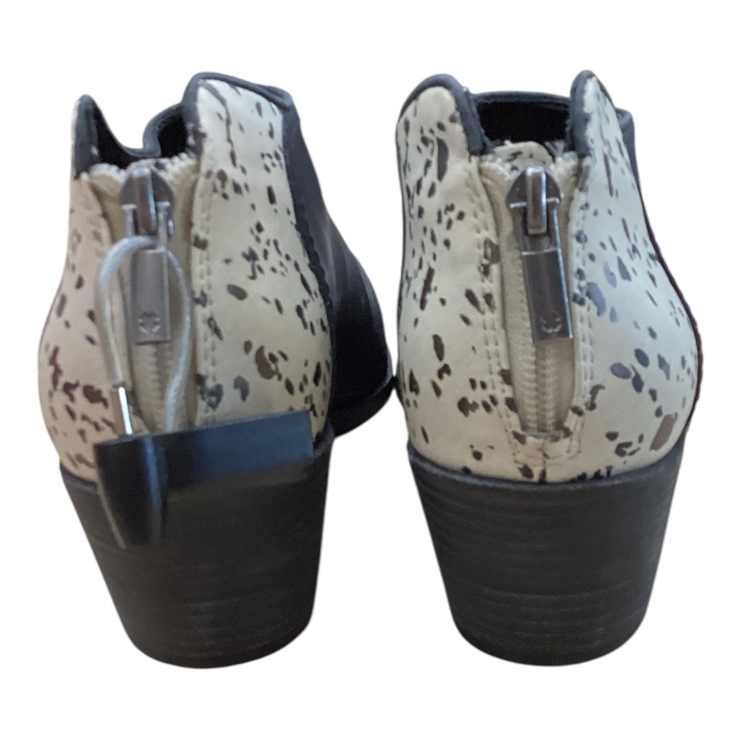 Boots Ankle Heels By Lucky Brand In Black & Cream, Size:8
