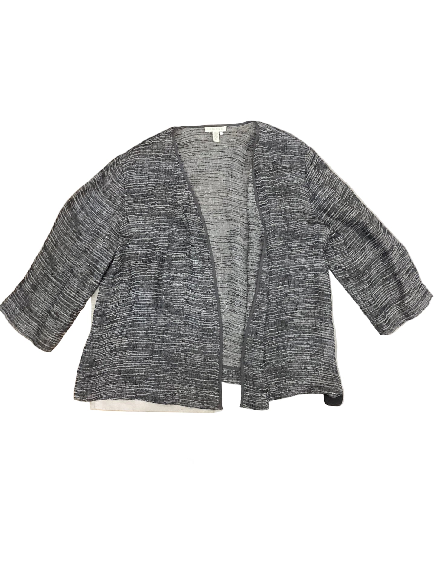 Cardigan By Eileen Fisher In Cream & Grey, Size:M