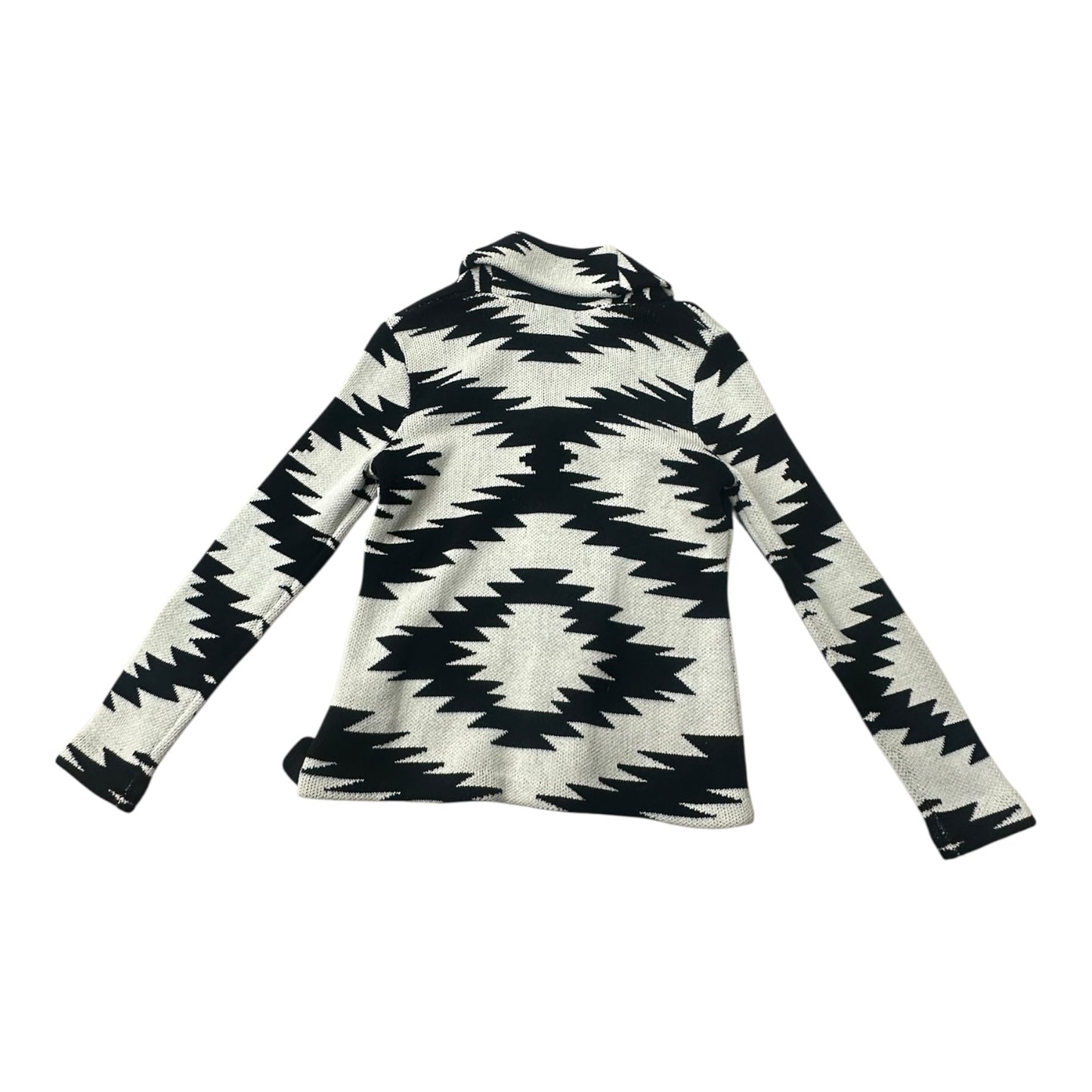 Sweater Cardigan By Chaps In Black & Cream, Size:S