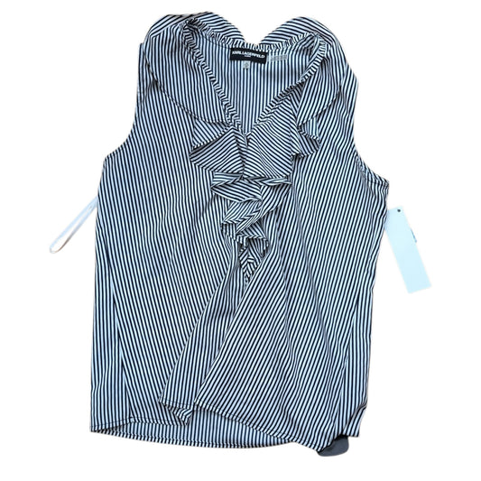 Top Sleeveless Designer By Karl Lagerfeld In Striped Pattern, Size:Sp