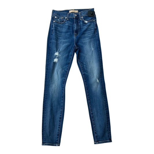 Jeans Skinny By 7 For All Mankind In Blue Denim, Size:2