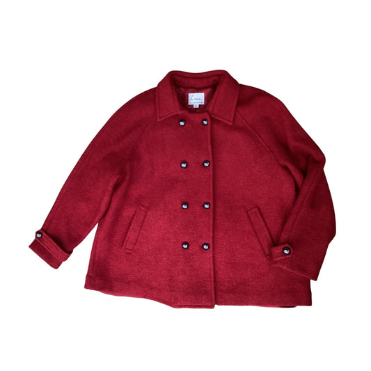 Coat Peacoat By Linea By Louis Dellolio In Red, Size:Xl