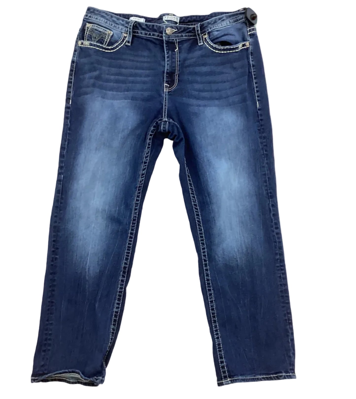 Jeans Boot Cut By Vigoss In Blue Denim, Size:20