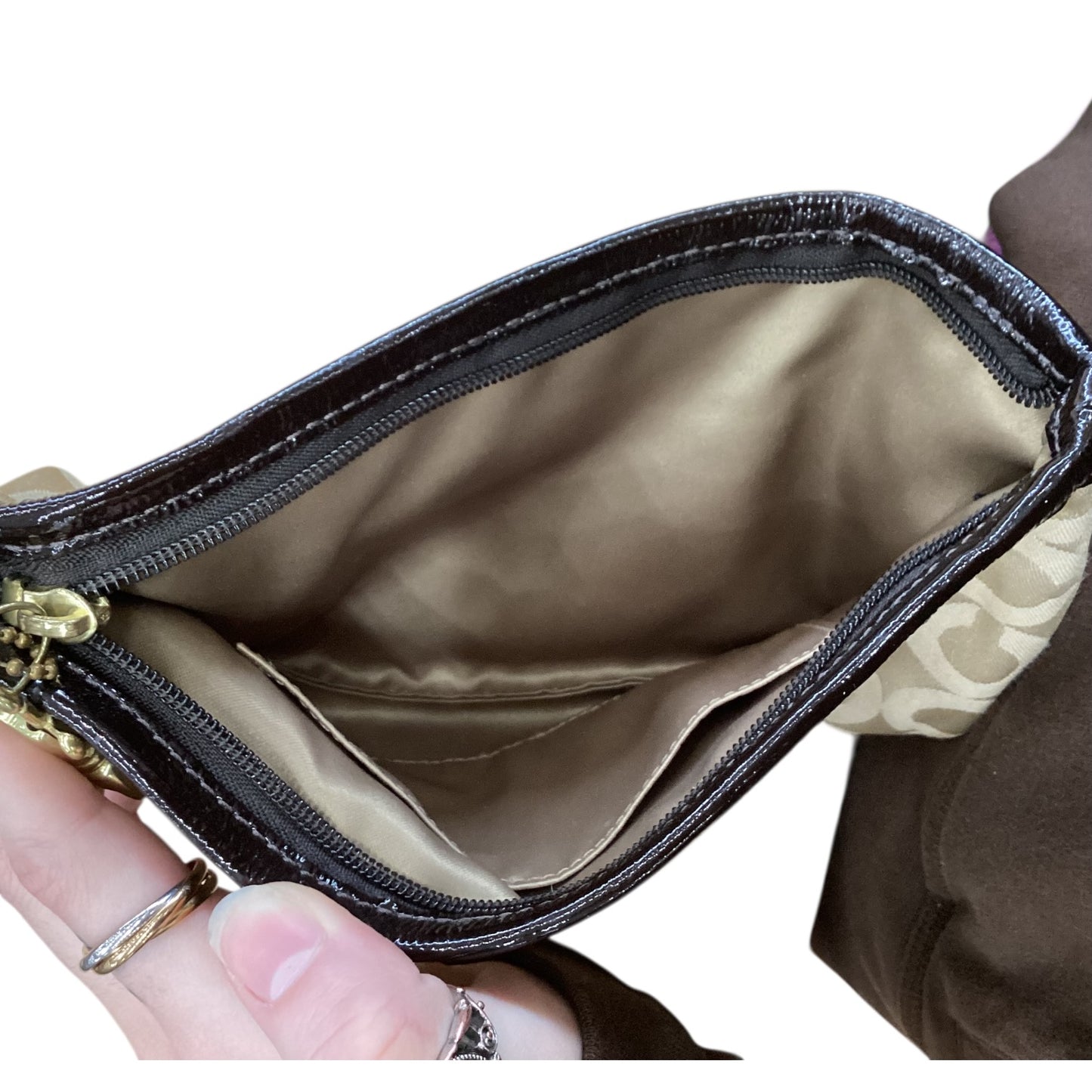 Wristlet Designer By Coach In Tan, Size:Medium