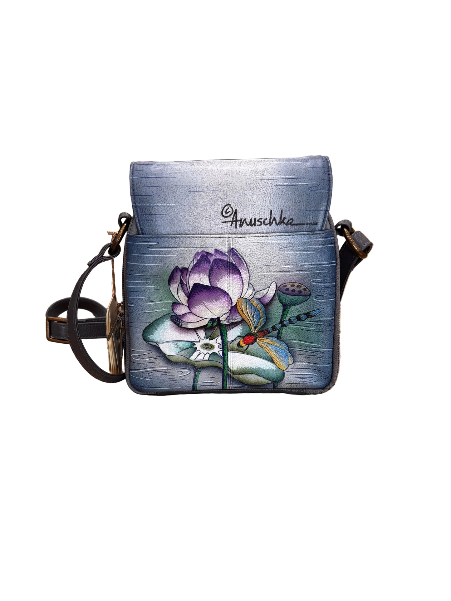Crossbody Leather By Anuschka In Multi, Size:Small