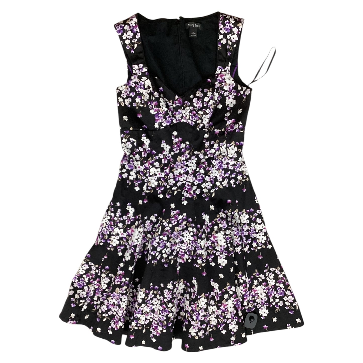 Dress Casual Short By White House Black Market In Black & Purple, Size:4
