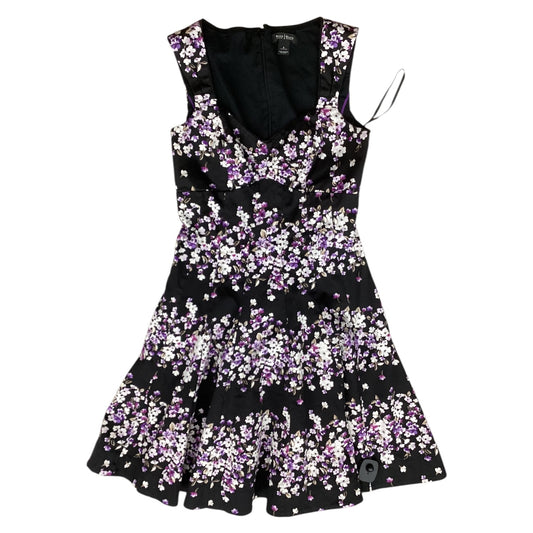 Dress Casual Short By White House Black Market In Black & Purple, Size:4