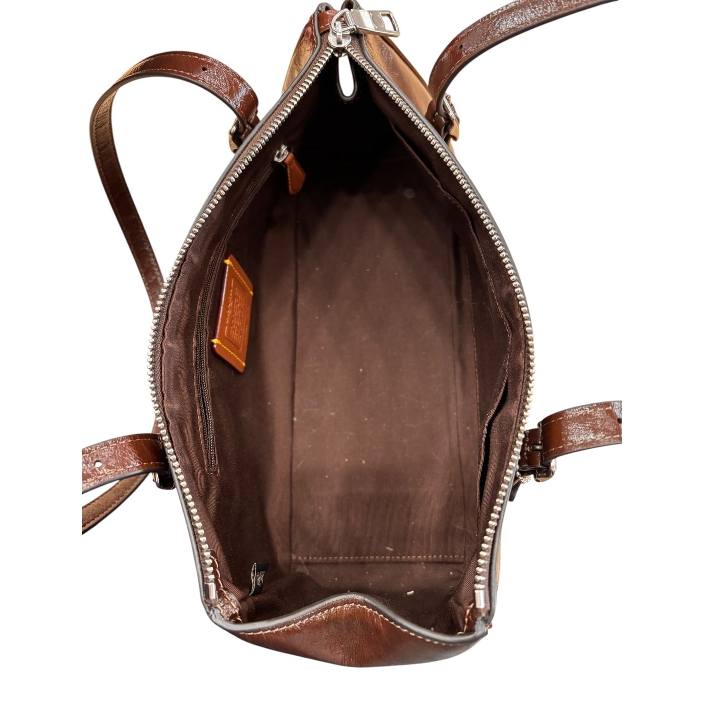 Handbag Designer By Coach In Brown, Size:Small