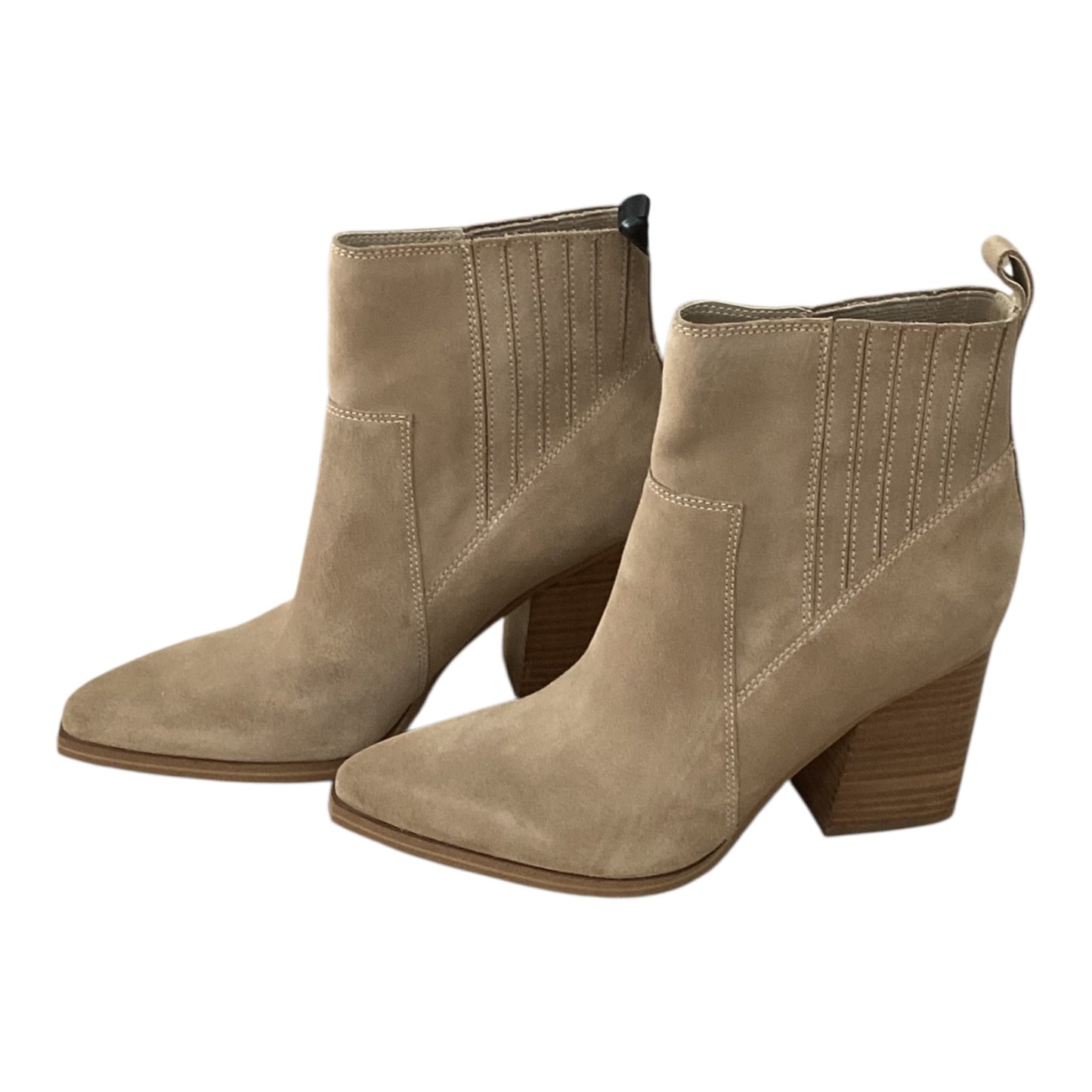 Boots Ankle Heels By Marc Fisher In Tan, Size:8