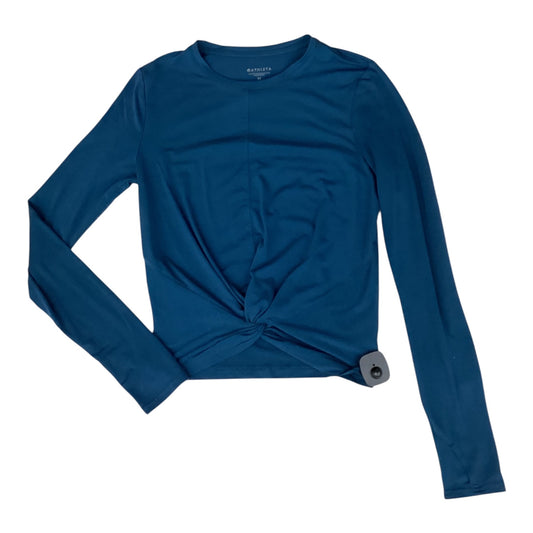 Athletic Top Ls Collar By Athleta In Teal, Size:Xs