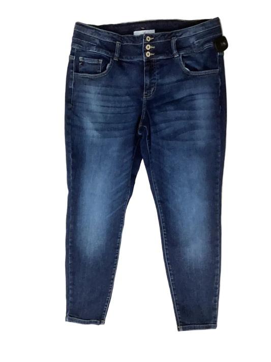 Jeans Boot Cut By Kancan In Blue Denim, Size:18