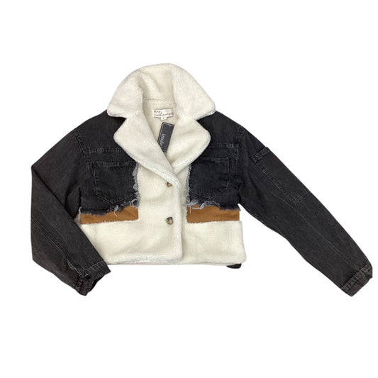 Coat Faux Fur & Sherpa By Vintage Havana In Black & Cream, Size:S