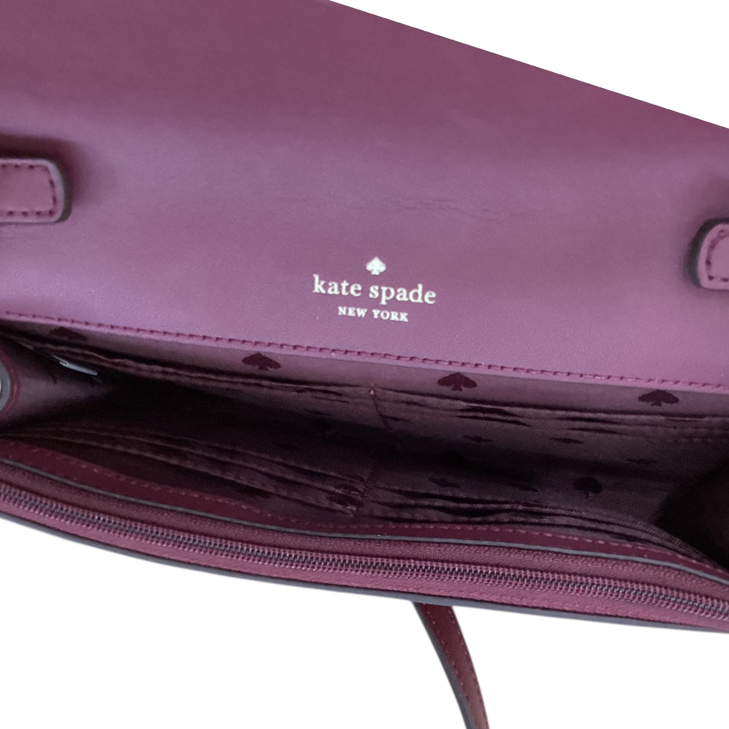 Crossbody Designer By Kate Spade In Maroon, Size:Small
