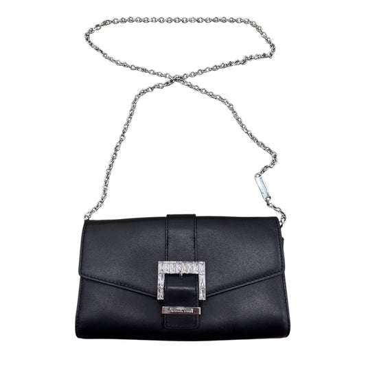 Crossbody Designer By Michael Kors In Black & Silver, Size:Small