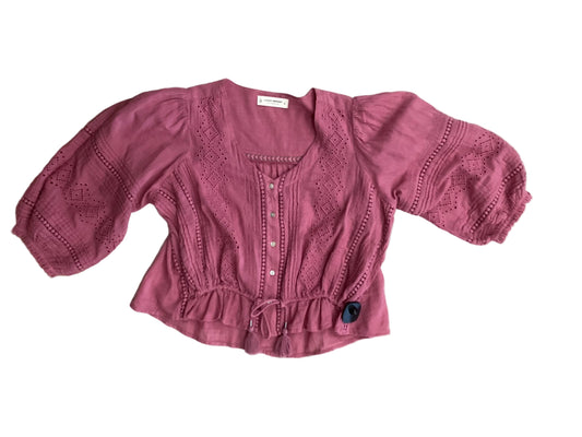 Top 3/4 Sleeve By Lucky Brand In Pink, Size:M