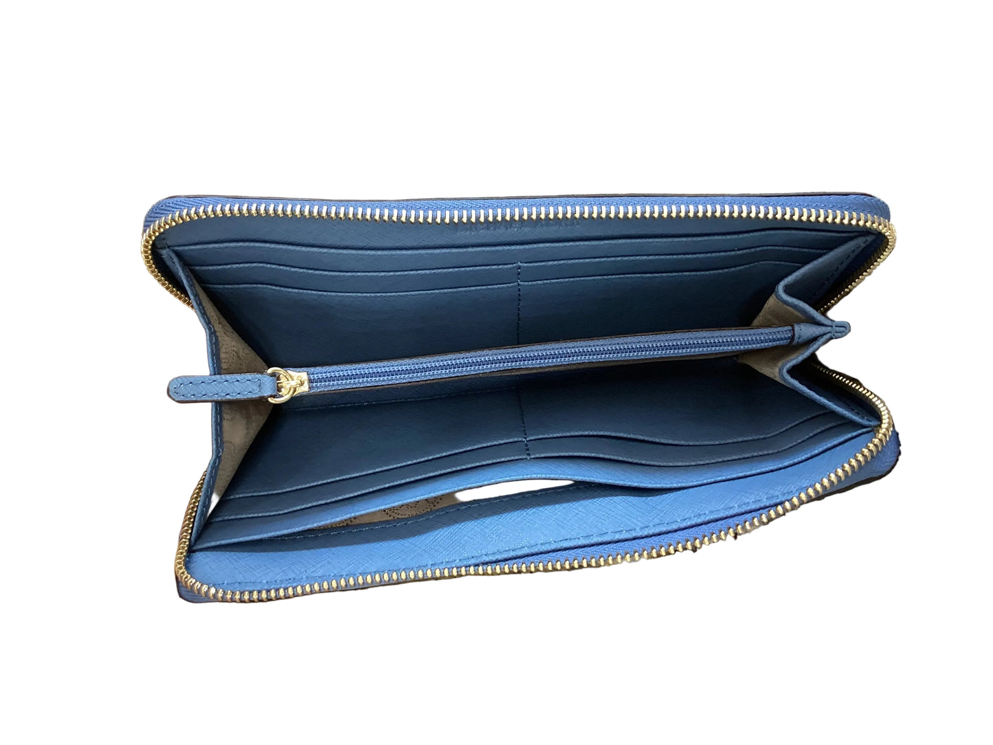Wallet Designer By Michael Kors In Blue & Gold, Size:Large
